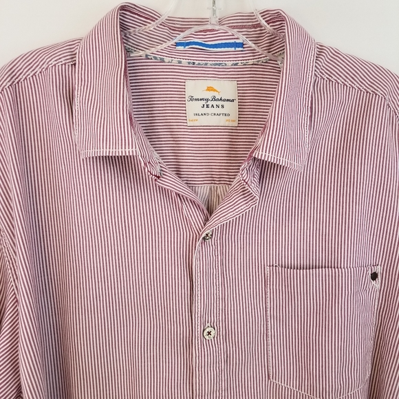 Tommy Bahama Jeans Red Long Sleeve Button Shirt XL - Picture 7 of 16